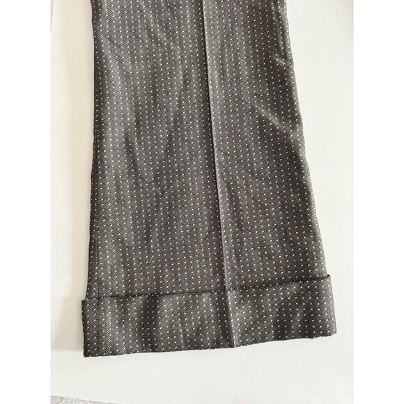 Garlic & Marks Women’s Trousers Cuffed Grey White Dot Wide Leg Wool Blend Size 4 - Picture 5 of 5